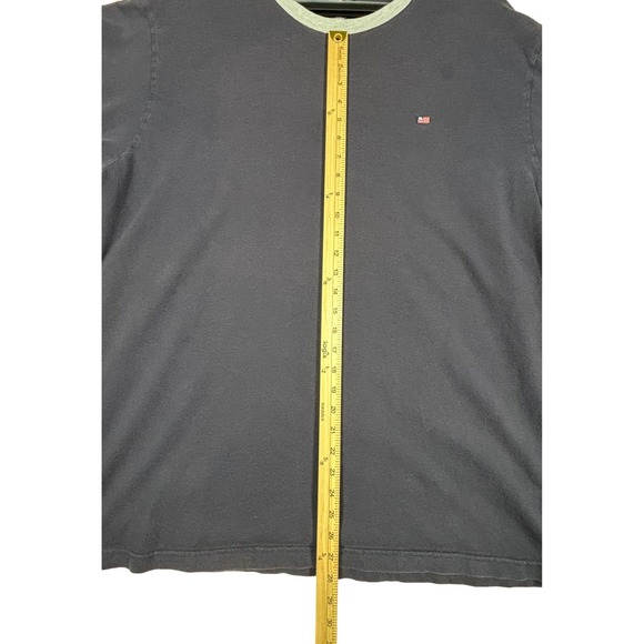 Polo Jeans Co Ralph Lauren Mens XL Navy Long Sleeve Ringer T-Shirt Flag Logo - Picture 3 of 8